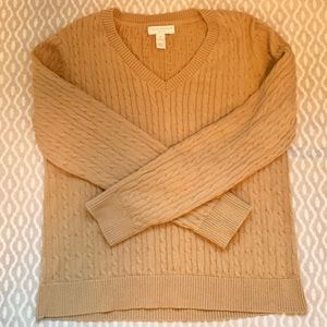 Beige Cream Cable Knit Sweater